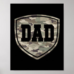 Poster Camuflagem Velho Estilo Retro Bolsinho de Pai