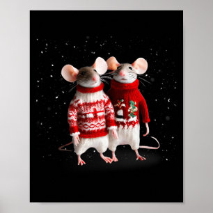 Poster Camundongos Bonitos Em Um Dia De Neve Em Swea De N