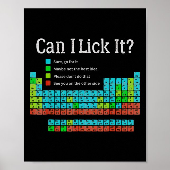 Poster Can I Lick It Funny Back To School Periodic Table  (Frente)