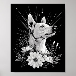 Poster Canaan Dog Lover - Tatuagem de Estilo Retroativo