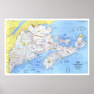 Poster " Canadá: 1975 Maine com as províncias marítimas