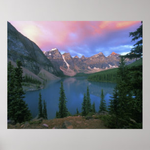 Pôster Canadá, Alberta, Lago Moraine ao Amanhecer, Banff