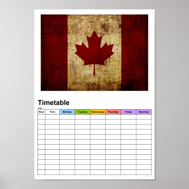Poster Canadá/bandeira amassada/Calendário (Frente)