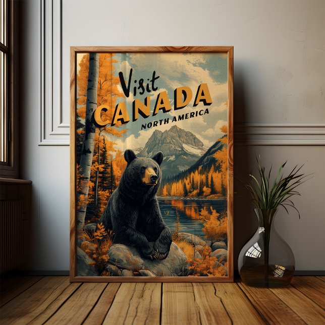 Poster Canada Black Bear Vintage Travel (Criador carregado)