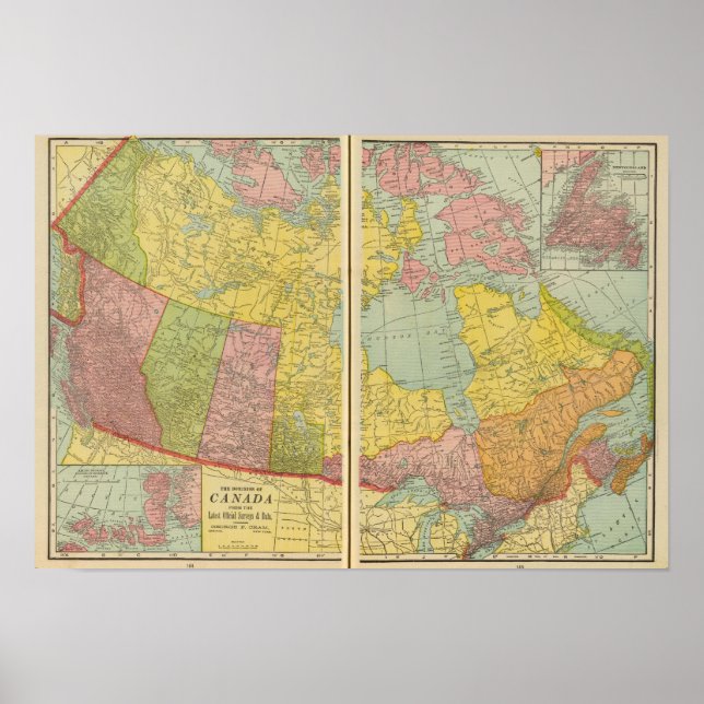 Pôster Canadá com ferrovias (Frente)