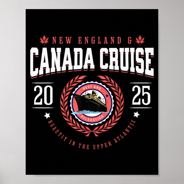 Poster Canada Cruise New England Cruise Vacation Souvenir (Frente)