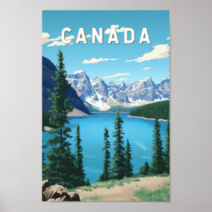Poster Canada Illustration Viagem Art Vintage
