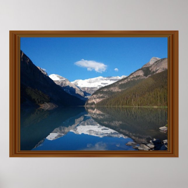 Pôster Canadá Lake Louise Rocky Mountain Wood Frame Impre (Frente)