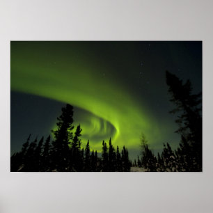 Poster Canadá, Manitoba. Vista de aurora borealis e