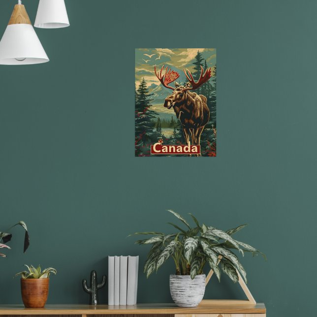 Poster Canada Moose Vintage (Sala de Estar 1)