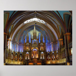 Pôster Canadá, Quebec, Montreal. Interior do Notre 2