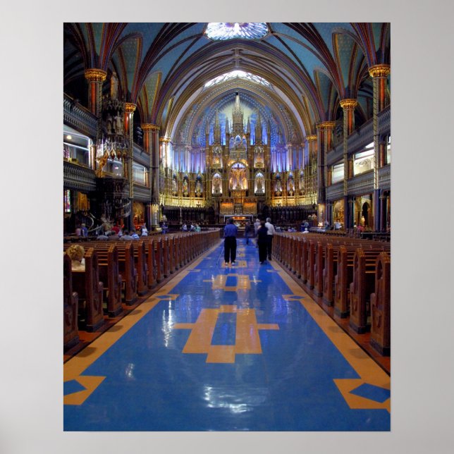 Poster Canadá, Quebec, Montreal. Interior do Notre 3 (Frente)