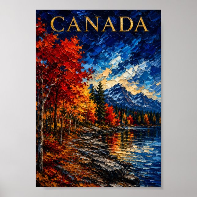 Poster Canada: Radiant Autumn Mountains Art Souvenir (Frente)