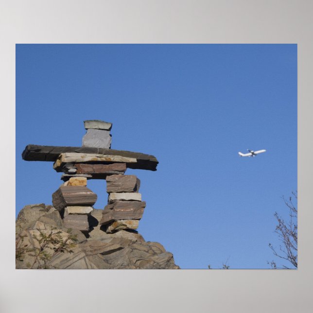 Pôster Canadá, Terra Nova, Rua. Inukshuk (para (Frente)