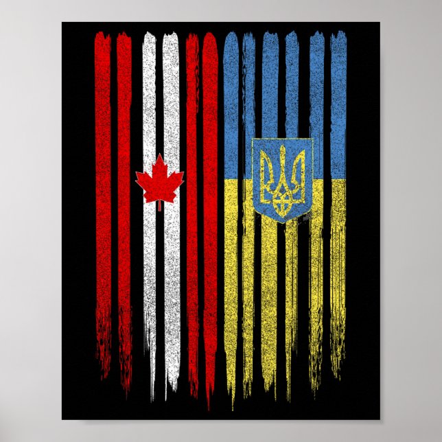 Poster Canada Ukraine Canadian Ukrainian Flag  (Frente)