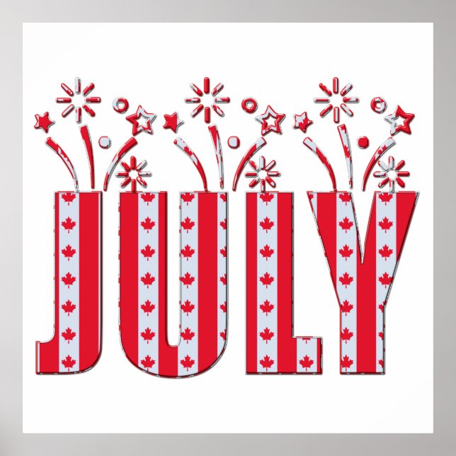 Poster Canadense Mapebook Julho Happy Canada Day (Frente)