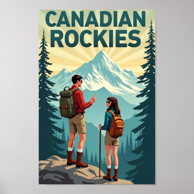 Poster Canadian Rockies: A Retro Escape (Frente)
