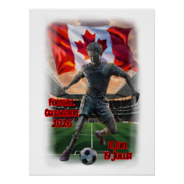 Pôster Canadian Statue Celebrates Football on a