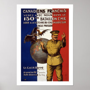 Pôster Canadiens Francais (branco)