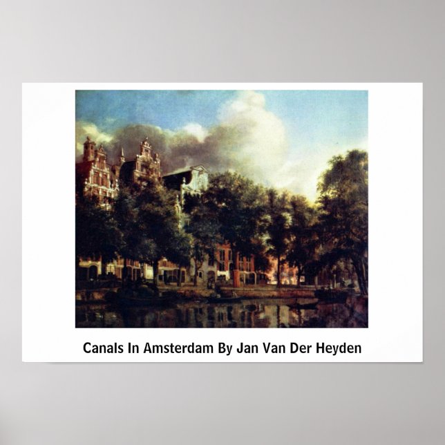 Pôster Canais De Amsterdã Por Jan Van Der Heyden (Frente)