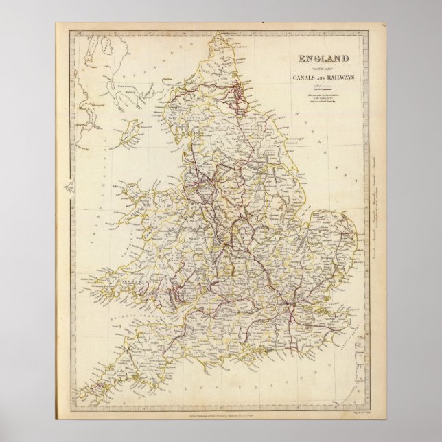 Poster Canais de Inglaterra, caminhos de ferro (Frente)