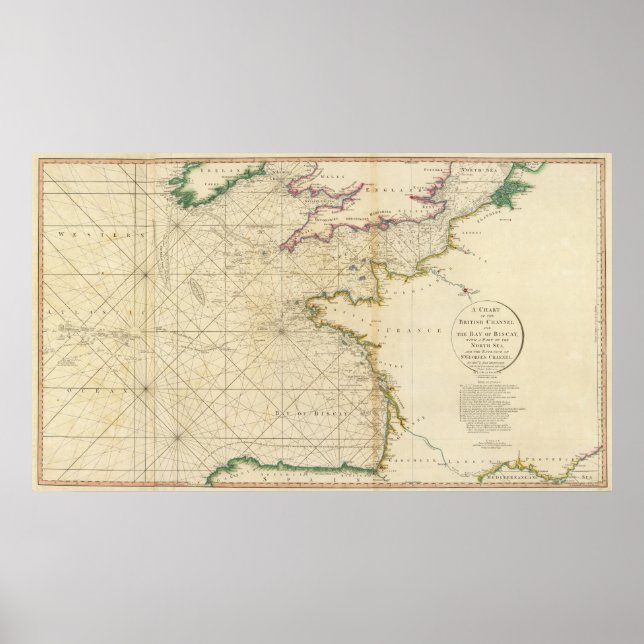 Poster Canal Britânico do Golfo da Biscaia (Frente)