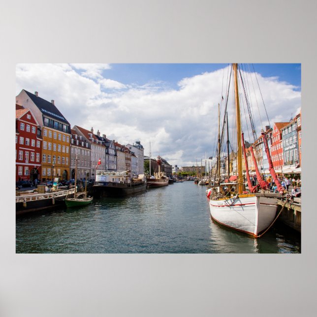 Poster Canal com Barcos | Copenhague (Frente)