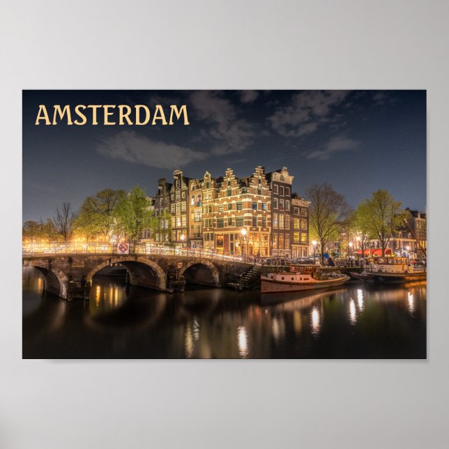 Poster Canal de Amsterdã (Frente)