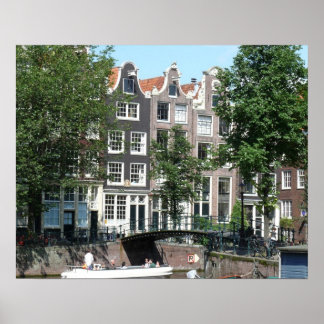 Poster Canal de Amsterdã Brouwersgracht