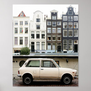 Poster Canal de Amsterdã e Foto para Carro Pequeno