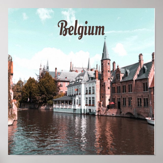 Poster Canal de Bruxelas Bélgica (Frente)