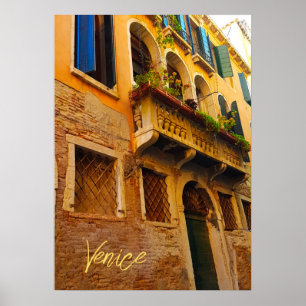 Poster Canal de Veneza Edifício Italiano