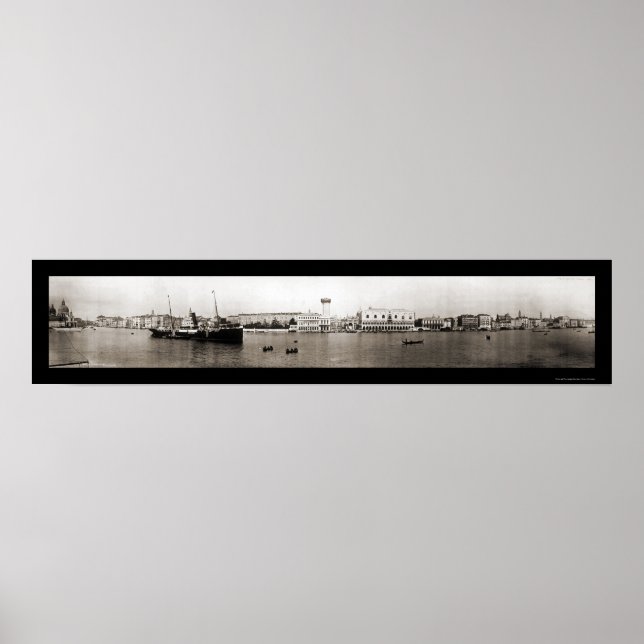 Pôster Canal de Veneza Itália Foto 1909 (Frente)