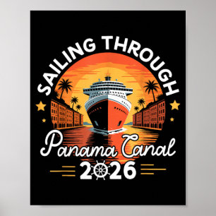 Poster Canal do Panamá retrô 2026 hidrovia do Panamá à ve