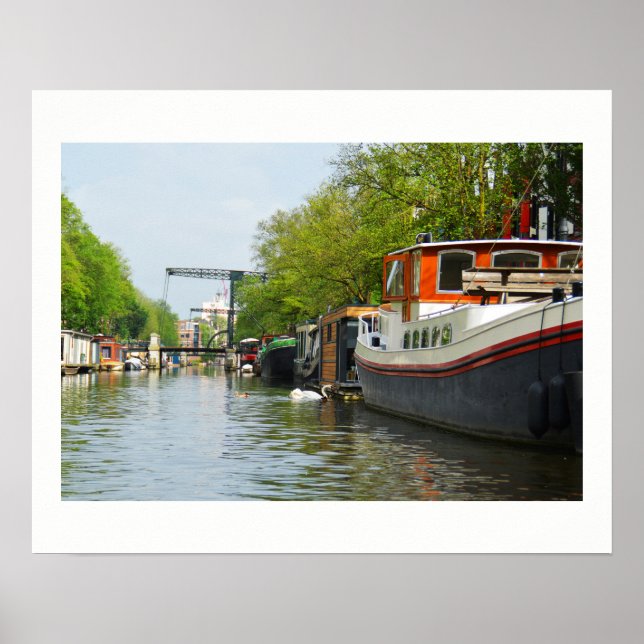 Poster Canal em Amsterdã (Frente)