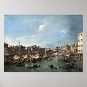 Poster Canal grande de Francesco Guardi com o Rialto