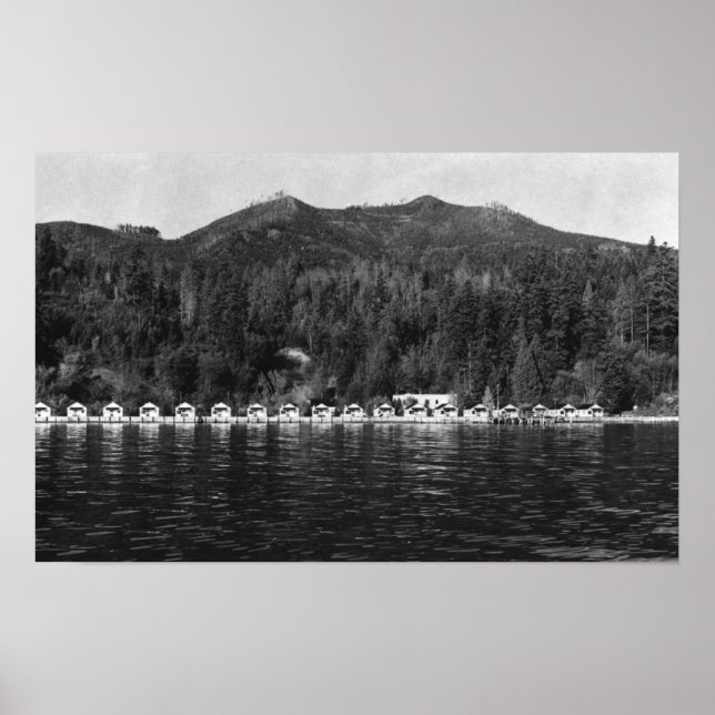 Pôster Canal Hood, WA View e Beacon Point Resort (Frente)