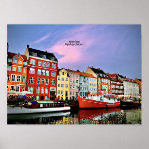 Poster Canal Nyhavn, Copenhaga, Dinamarca