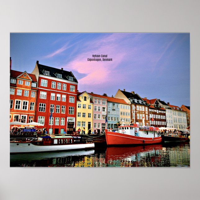Poster Canal Nyhavn, Copenhaga, Dinamarca (Frente)