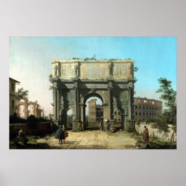 Poster Canaletto - Visão italiana do arco de constantina (Frente)