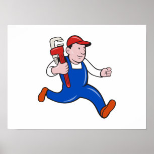 Pôster Canalizador com desenhos animados da chave de
