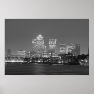 Poster Canary Wharf à noite