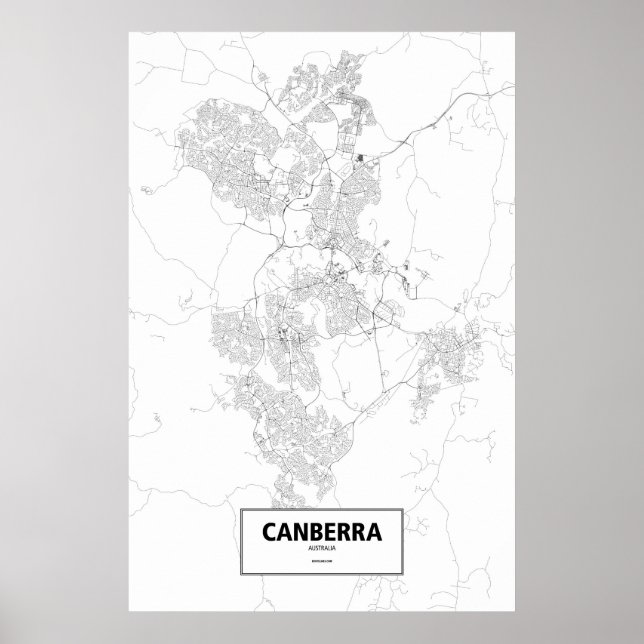 Poster Canberra, Austrália (preto no branco) (Frente)