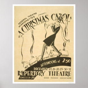 Pôster Canção de natal do Natal de Dickens WPA 1938