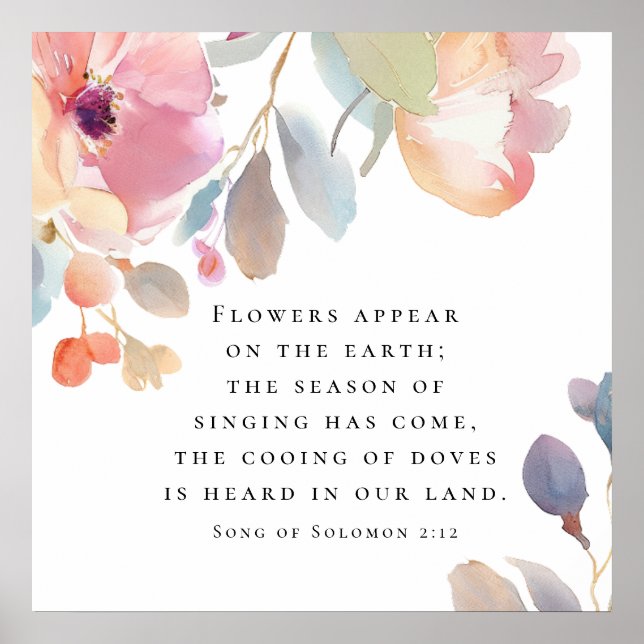 Poster Canção de Salomão 2:12 Flores Aparece Casamento Bí (Frente)