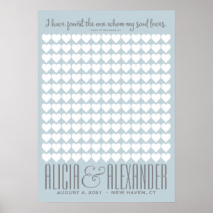 Pôster Canção de Salomão PERSONALIZADA   Guestbook Casado