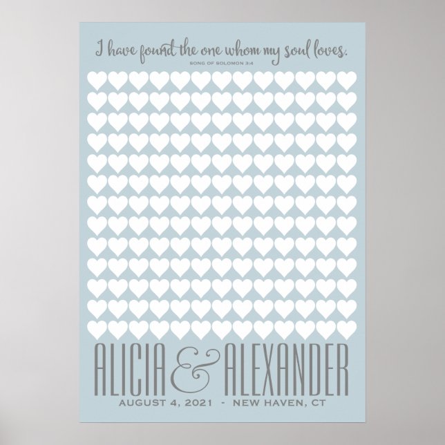 Pôster Canção de Salomão PERSONALIZADA | Guestbook Casado (Frente)