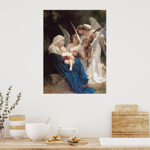 Poster Canção dos Anjos (1881) por Bouguereau