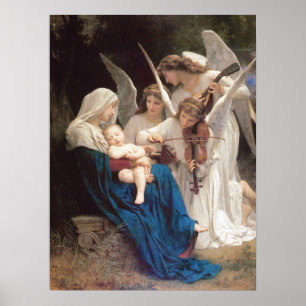 Poster Canção dos Anjos (1881) por Bouguereau