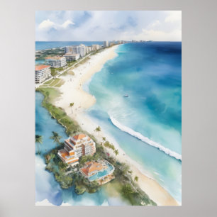 Poster Cancelar arte de aquarela